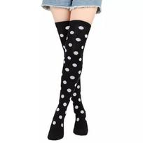 Ilgos kojinės moteriškos megztos virš kelių kojinės iki šlaunų kojinės su taškeliais moteriškos juodos baltos Cosplay Lolita Harajuku Y2k kojinės One Size red