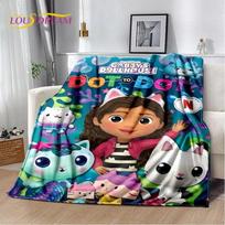 Cartoon Cute Gabbys Dollhouse Girl Soft Blankets,Keep Warm Throw Blanket Comfortable Blanket for Picnic Beds Sofa Home Bedroom 75x90cm blue