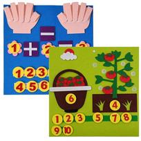 Kindergarten 2Pcs Felt Finger Math Busy Board Montessori Educational Learning Kids Toy Preschool Manipulatives For Classroom yellow
