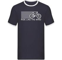 Ride Like the Wind Ringer T Shirt,Cycling Ringer shirt,Road cycling apparel Top S gray