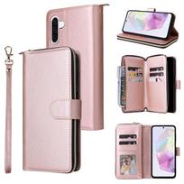 Zipper Wallet Case for Samsung Galaxy A04e A05 A06 A07 A14 A15 A16 A17 A25 A26 A34 A35 A36 A37 A54 A55 A56 A57 4G 5G Phone Cover Galaxy A25 rožinė