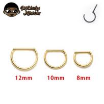 1 vnt. G23 titano auskaras 16G 8/10/12mm nosies žiedas D formos segmentinis žiedas Clicke kremzlės tragus helix lūpos auskaras kūno papuošalas 16G 1.2x8mm&Nose Rings & Studs&Ears