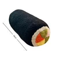 Kawaii Sushi-Themed Cylindrical Sleeping Cushion Long Pillow Plush Toy For Kids Creative Room Decor Unique Birthday Gift black