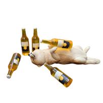 Realistic Drunk Shiba Inu Car Dashboard Decor Figurine - Cute Resin Dog Statue for Vehicle Interior One Size beige