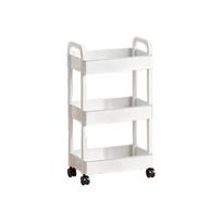 Namų organizavimo mobilus vežimėlis, laikymo lentyna, patogi daugiasluoksnė laikymo lentyna, miegamasis White 3layer white