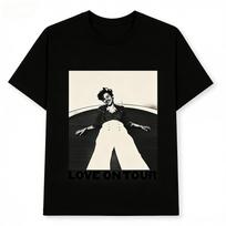 Harry Styles Love On Tour Graphic Print Black T-shirt L white