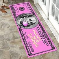 Black Gold 100 Dollar Bill Money Kitchen Floor Mat Home Decor Hallway Balcony Laundry Runners Rugs Bathroom Non-slip DoorMat 40cm x 60cm pink