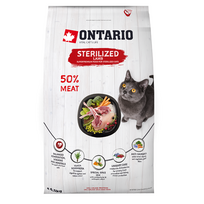 Sausas maistas sterilizuotoms katėms su ėriena, 1 kg, Ontario Sterilized Lamb