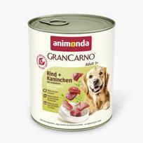 Animonda GranCarno Adult Beef + Rabbit with Herbs: konservai suaugusiems šunims su šviežia jautiena ir triušiena, paskaninta žolelėmis, 800 g