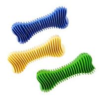 Žaislas šuniui - Guminis kvepiantis kaulas dantų priežiūrai, 14 cm, Dent-a-Chew Ribbed Bone Medium