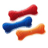 Žaislas šuniui - Guminis kvepiantis kaulas dantų priežiūrai, 18,5 cm, Dent-a-Chew Ribbed Bone Extra-Large