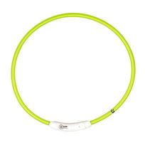 Šviečiantis antkaklis šunims, SEECURITY, nailoninis, USB, žalias, 35 cm