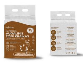 Kraikas katėms TOFU BeloCat, kavos kvapo, 6 l (2,5 kg), 2 mm granulės