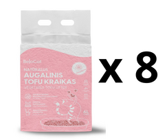 8 VNT. - Kraikas katėms TOFU BeloCat, vyšnių žiedų kvapo, 6 l (2,5 kg), 2 mm granulės