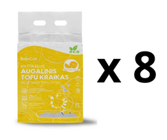 8 VNT. - Kraikas katėms TOFU BeloCat, apelsinų kvapo, 6 l (2,5 kg), 2 mm granulės