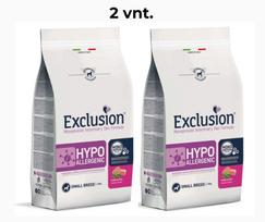 2 vnt. - Exclusion Hypoallergenic mažų veislių šunų maistas su kiauliena ir žirneliais 7 kg