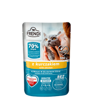 Frendi šlapias maistas katėms – gabaliukai padaže su vištiena, 100 g