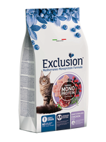 Exclusion Mediterraneo Monoprotein sausas pašaras sterilizuotoms didelėms katėms su vištiena, 1,5 kg
