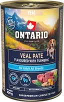 Ontario konservai šunims su veršiena ir ciberžole, 400 g, Veal Pate flavoured with Turmeric