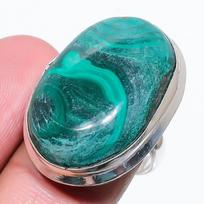 Malachito brangakmenis 925 prabos sidabras Dovanų papuošalas Žiedas Dydis 6 blue