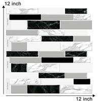 10 lakštų virtuvės ir vonios sienų lipdukai 3D sienų plytelės Lipdukų tipo viniliniai tapetai Modernus namų dekoras 10 sheets gray