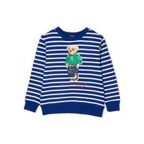 Polo Ralph Lauren Sweatshirt Ss22 Bear Print Striped Crew Neck Long Sleeve Pullover Kids sweatshirt Blue 322865677-001 XL blue