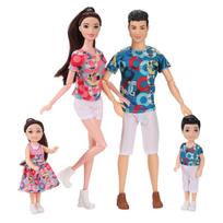 4 vnt. Šeimos lėlės Vaikų žaidimų namelis Žaislas Mergaitės Princesės lėlė Šeima 4 vnt. Didelis Mažas Tėvų ir vaikų modelis Brolio Sesers žaislinis modelis gray