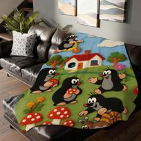 Animacinis mielas Mažasis kurmis pledas sofai, biurui, lovai, lėktuvui, kelionėms, miegui, skaitymui, poilsiui, stovyklavimui, minkštas ir šiltas 75X95CM black