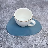Pebble Faux Leather Triangle Placemat - Waterproof, Oil-proof, Heat Insulation, Christmas Decorative Mat gray