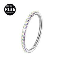 Titano kalnų krištolo nosies žiedas/auskaras (6-12 mm) 6mm x 1.2mm gray