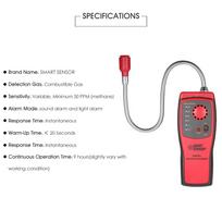 SMART SENSOR Brand New Handheld Portable Automotive Mini Combustible Gas Detector Gas Leakage Location Determine Tester with Sound and Light Alarm