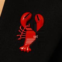 Red Lobster Crab Alloy Brooch: Women's Resort Ocean Style Animal Accessory red