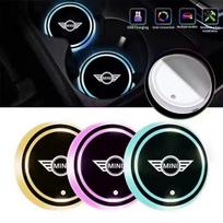 Automobilio spalvotas LED šviečiantis puodelio padėkliukas BMW Mini F54 F55 F56 F60 R60 Clubman Countryman Automobilio priedai njbwy33 white