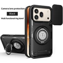 Anti-slip Armor Shockproof Case For Honor 600 Pro 5G Global Slide Camera Lens Protection Rotating Ring Stand Phone Cover Fundas Honor 600 or 600 Pro gray