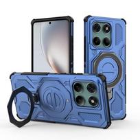 For Moto Edge 60 Fusion Case Cover Motorola Moto Edge 60 Fusion Capas Shockproof Bumper Attraction Adsorption Ring Holder Fundas Motorola Edge 60 Fusion mėlyna