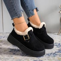Moteriški platūs platforminiai sniego batai, didinantys aukštį pliušiniai klumpės, žieminiai šilti Birkenstocks didmeninė prekyba moterims 40 pilka spalva