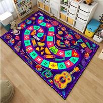 Kids Game Board Area Rug Collection Fantasy Cultural Space-Themed Pattern Floor Mat For Nursery Children's Playroom Decor 40x60CM