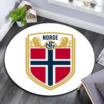 Norvegijos futbolas   Apvalus kilimas, neslystantis, skalbiamas, apvalus kilimas svetainei, miegamajam, žaidimų kambariui, sporto gerbėjų dekoras, šventinė gimtadienio dovana 80cmx80cm red