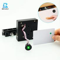 High Security Polished RFID Cabinet Lock Office Invisible Hidden Drawer Lock with Key Unlock Way (Black,Wood Door&Plastic) juoda
