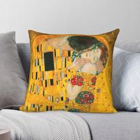 Gustav Klimt The Kiss Pillowcase Polyester Linen Velvet Creative Zip Decorative Bed Cushion Cover 45x45 30X30CM yellow