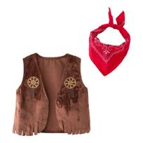2 vnt. Vakarų aprangos Vakarų kaubojaus kostiumo aksesuarai Kaubojaus liemenė su bandana Vaikams Suaugusiems Helovino Cosplay kostiumai G brown