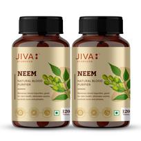 Jiva Neem Tablet - 120 Tablets (Pack of 2-240 Tab)| 100% Ayurvedic Formulation Purifies Blood, Treats Urinary Disorders | Pacifies Pitta And Kapha