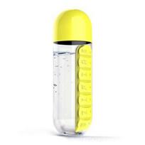 Leak-Proof Pill Boxes Sports Water Bottle 7 Grids Medicine Box Medicine Box Water Bottle   Running