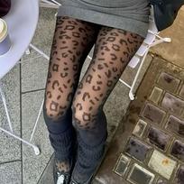 Women‘S Leopard Print Pantyhose High-Stretch Snag-Resistant Tights Sexy Fashionable Hosiery For Date Night L gray