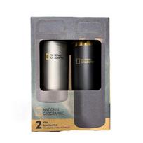 National Geographic Handle Stainless Tumbler Set of 2 One thing black
