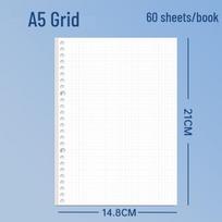 Loose-leaf Refill Paper: B5, A5 Student Binder, A4 Grid & Lined Options white