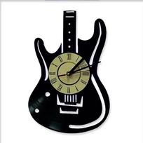 Vinyl Record LED Wall Clock Modern Design Music Theme Guitar Clock Wall Watch Home Decor Musical Instruments Gift blue