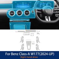 TPU apsauginė salono plėvelė Mercedes Benz MB A-klasės W177 2024 2025 automobiliui, centrinė konsolė, skaidri, apsauganti nuo įbrėžimų, taisanti right driver seat