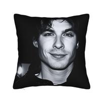 Damon Salvatore Pillow Case Comfy Pillow Cover Novelty Pillowcases For Wedding Party Home Decor Peach skin 18*18(CM)-1Pcs gray
