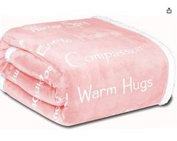 Compassion Blanket Strength Courage Super Soft Warm Hugs Get Well Gift Blanket Plush Healing Thoughts Positive Energy Love Hope Size: 75*100cm, Weight: 230 GSM white